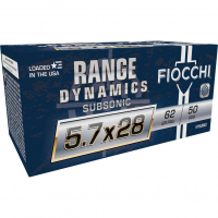 Fiocchi 57SUB62 Range Dynamics Subsonic 5.7X28mm 62r FMJ 50Rd