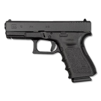 Glock GLUI1950203 19, Gen3, 9mm 4.02 Barrel, Black/Black, Interchangeable Backstraps, (2) 15 +1