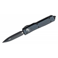 Microtech Knives 122-1T Ultratech Tactical Auto OTF Knife 3.46 Black Double Edge Dagger Blade, Black Aluminum Handles