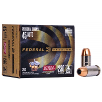 Federal P45HS1 Premium Personal Defense 45 ACP 230 gr Hydra-Shok Jacketed Hollow Point 20 Bx/ 25 Cs