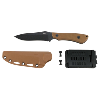 CRKT 2083 Darrin Sirois Ramadi Fixed Blade Knife 4.37 SK5 Black Recurve, Coyote Brown G10 Handles, Coyote Brown Thermoplastic Sheath