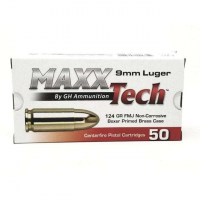 MaxxTech PTGB9124B 9mm 124Gr FMJ 50Rds