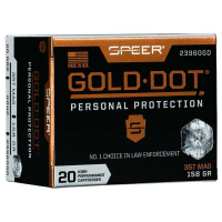 Speer Ammo 23960GD Gold Dot Personal Protection 357 Mag 158 gr Hollow Point (HP) 20 Bx/ 10 Cs