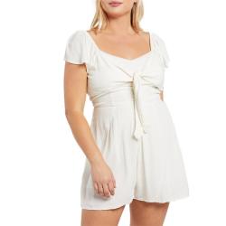 Women's Volcom x Coco Ho Short-Sleeve Romper 2020 in White size Large | Viscose