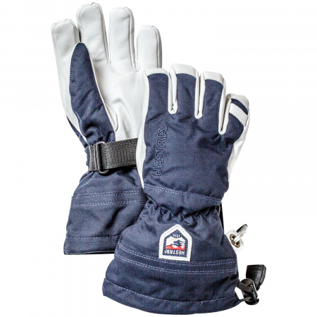Kid's Hestra Army Leather Heli Ski Jr. Gloves Big 2025 in Black size 6 | Nylon/Leather/Polyester