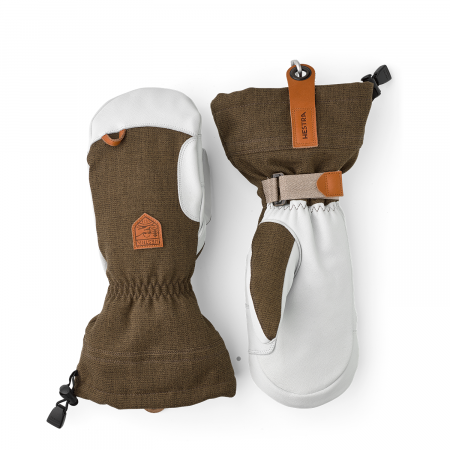 Hestra Army Leather Patrol Gauntlet Mittens 2025 in Gray size 9 | Leather/Elastane/Polyester