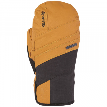 POW Royal GORE-TEX Mittens 2025 in Gold size Small | Leather