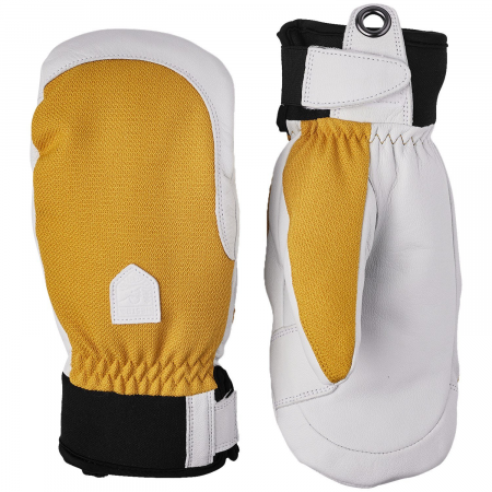 Women's Hestra Army Leather Patrol Mittens 2025 in Black size 6 | Leather/Polyester/Neoprene