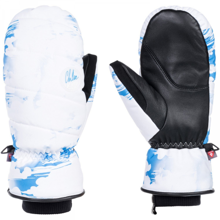 Women's Roxy Flint Creek Mittens 2024 in White size Large | Leather