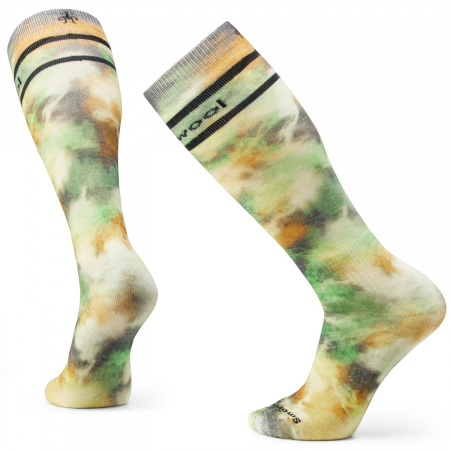 Smartwool Full Cushion Groovy Tie-Dye OTC Socks 2025 in Green size X-Large | Nylon/Wool/Elastane
