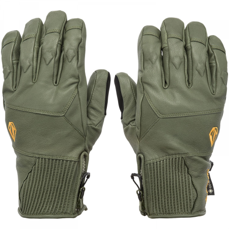 Volcom Service GORE-TEX Gloves 2024 in Green size Small | Leather