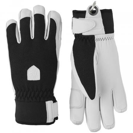 Women's Hestra Army Leather Patrol Gloves 2025 in Black size 9 | Leather/Polyester/Neoprene