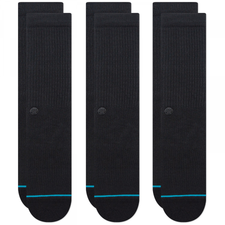 Stance Shelter 3-Pack Socks 2024 in Black size Large | Nylon/Cotton/Elastane