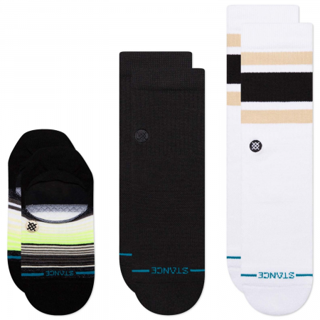 Stance Icon Series 3-Pack Socks 2024 in Black size Large | Nylon/Cotton/Elastane