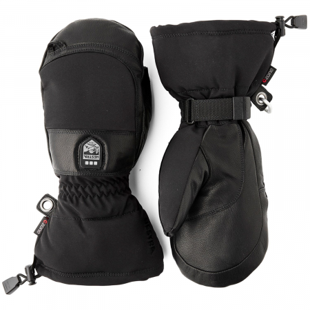 Hestra Heater Gauntlet Mittens 2025 in Black size 9 | Spandex/Leather/Polyester