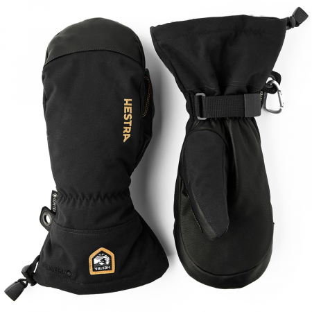 Hestra Army Leather GORE-TEX Mittens 2025 in Black size 9 | Leather/Polyester