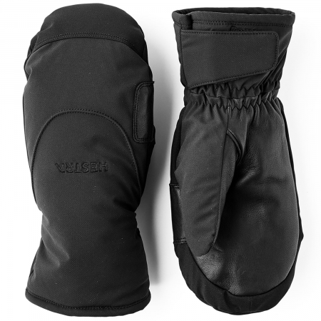 Hestra CZone Mellow Mittens 2025 in Black size 8 | Wool/Leather/Polyester