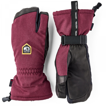 Hestra CZone Mountain 3-Finger Gloves 2025 in Black size 7 | Leather/Polyester