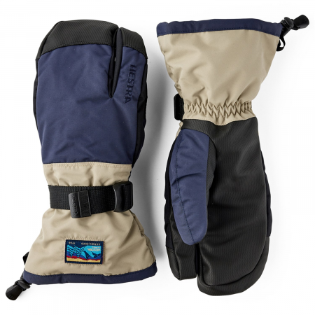 Hestra Gauntlet Sr 3-Finger Mittens 2025 in Black size 8 | Polyester