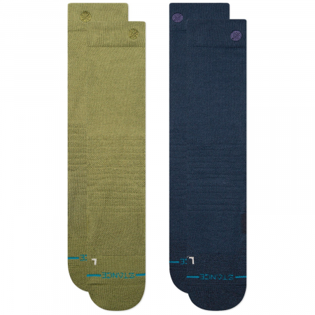 Stance Iconic Mid Poly Snow Socks 2-Pack 2025 size Large | Nylon/Elastane/Polyester