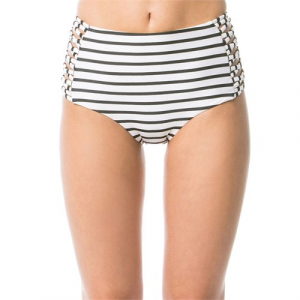 Amuse Society Sola Stripe High Rise Bikini Bottoms Womens