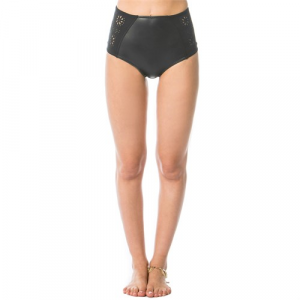 Amuse Society Ani Laser Cut High Rise Neoprene Bikini Bottoms Womens