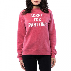 SubUrban Riot Sorry for Partying Crewneck Sweatshirt Womens