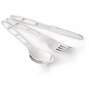 GSI Outdoors Glacier Stainless 3 Piece Cutlery Set