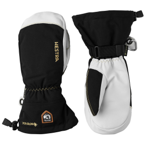 Image of Hestra Army Leather GORE-TEX Mittens 2024 in Black size 10 | Leather/Polyester