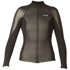 Women's XCEL Axis 2/1 Smoothskin Long Sleeve Front Zip Wetsuit Jacket 2022 in Black size 4 | Plastic