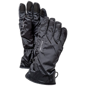 Image of Hestra Army Leather Expedition 5-Finger Liners 2025 in Black size 7 | Leather/Polyester