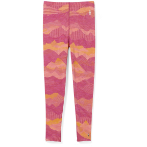 Kid's Smartwool 250 Baselayer Pattern Bottoms 2023 Pink in Coral size Medium