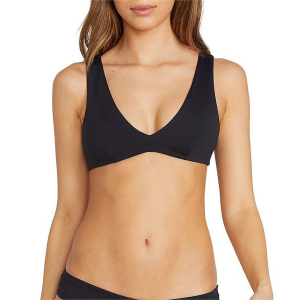 Women's Volcom Simply SeaMedium/Largeess Halter Bikini Top in Black size X-Small | Nylon/Elastane