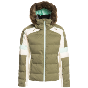Women's Roxy Snowblizzard Jacket 2023 in Green size 2X-Large | Elastane/Polyester