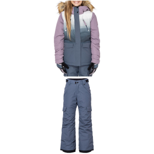 Image of Kid's 686 Ceremony Insulated Jacket Girls' 2023 - Small Blue Package (S) + M Pants in Black size Small/Medium | Polyester