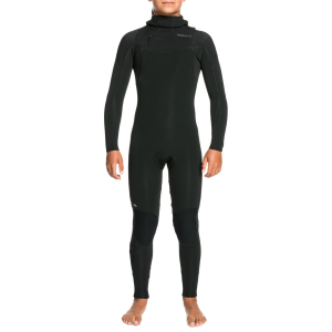 Kid's Quiksilver 4/3 Everyday Sessions Chest Zip GBS Hooded Wetsuit Boys' in Black size 12 | Rubber/Neoprene