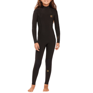 Kid's Billabong 4/3 Teen Synergy Back Zip GBS Wetsuit Girls' in Black size 16 | Nylon/Polyester/Neoprene