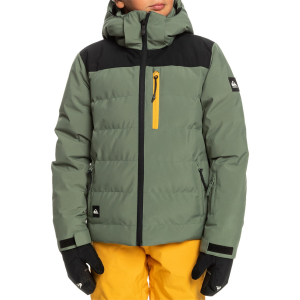 Kid's Quiksilver The Edge Jacket Boys' 2024 in Green size Small | Elastane/Polyester