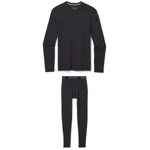 Image of Smartwool Classic Thermal Base Layer Crew Top Men's 2025 - Small Package (S) + 2X-Large Bottoms in Black size S/Xxl