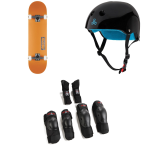 Globe Goodstock Skateboard Complete 2026 - 8.0 Package (8.0 in) + S/M Adult Helmets in White size 8.0/S/M