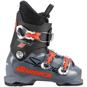 Kid's Nordica Speedmachine J 3 Ski Boys Boots 2025 in Gray size 21.5 | Aluminum/Plastic