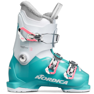 Kid's Nordica Speedmachine J 3 Ski BootsGirls' 2025 /Plastic in Light Blue size 26.5 | Aluminum/Plastic