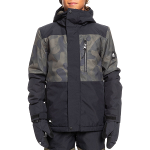 Kid's Quiksilver Mission Printed Block Jacket Boys' 2023 in Black size Small | Polyester