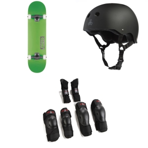Globe Goodstock Skateboard Complete 2026 - 7.75 Package (7.75 in) + X-Large Adult Helmets in Red size 7.75/Xl
