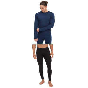 evo Ridgetop Wool Midweight Crew Top 2023 - 2X-Large Blue Package (2X-Large) + 2X-Large Bottoms in Black size Xxl/Xxl | Wool/Polyester/Micron