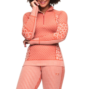 Women's Kari Traa Smekker Half-Zip Top 2023 Orange size X-Large | Wool/Micron