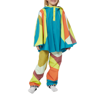 Kid's WeeDo funwear WOODY Bird Rain Cape 2022 in Blue size Large | Rubber/Polyester