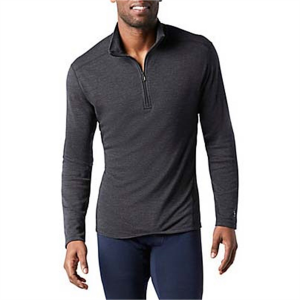 Smartwool Classic Thermal Base Layer 1/4 Zip Top Men's 2024 Gold in Charcoal size Medium