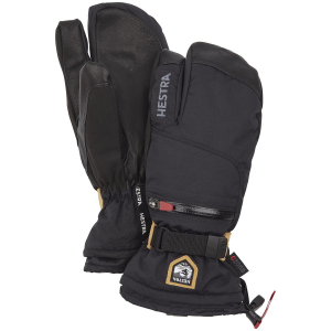 Image of Hestra All Mountain CZone 3-Finger Mittens 2024 in Black size 8 | Leather/Polyester