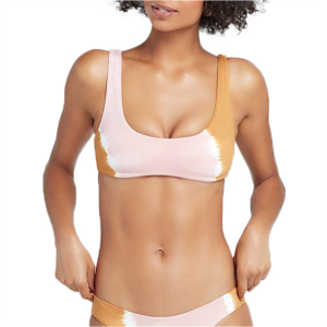 Women's L*Space Tie Dye Lizzie Bikini Top Pink size Small | Nylon/Spandex